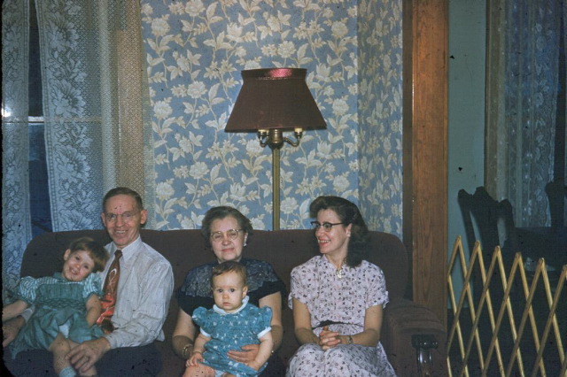 Carol, Grandpa & Grandma Wickwire, Joyce, & Mom